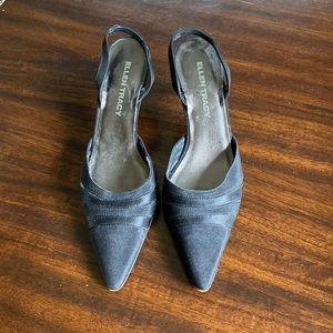 Ellen Tracy Arianna Satin Low Heel Sling Back 8.5
